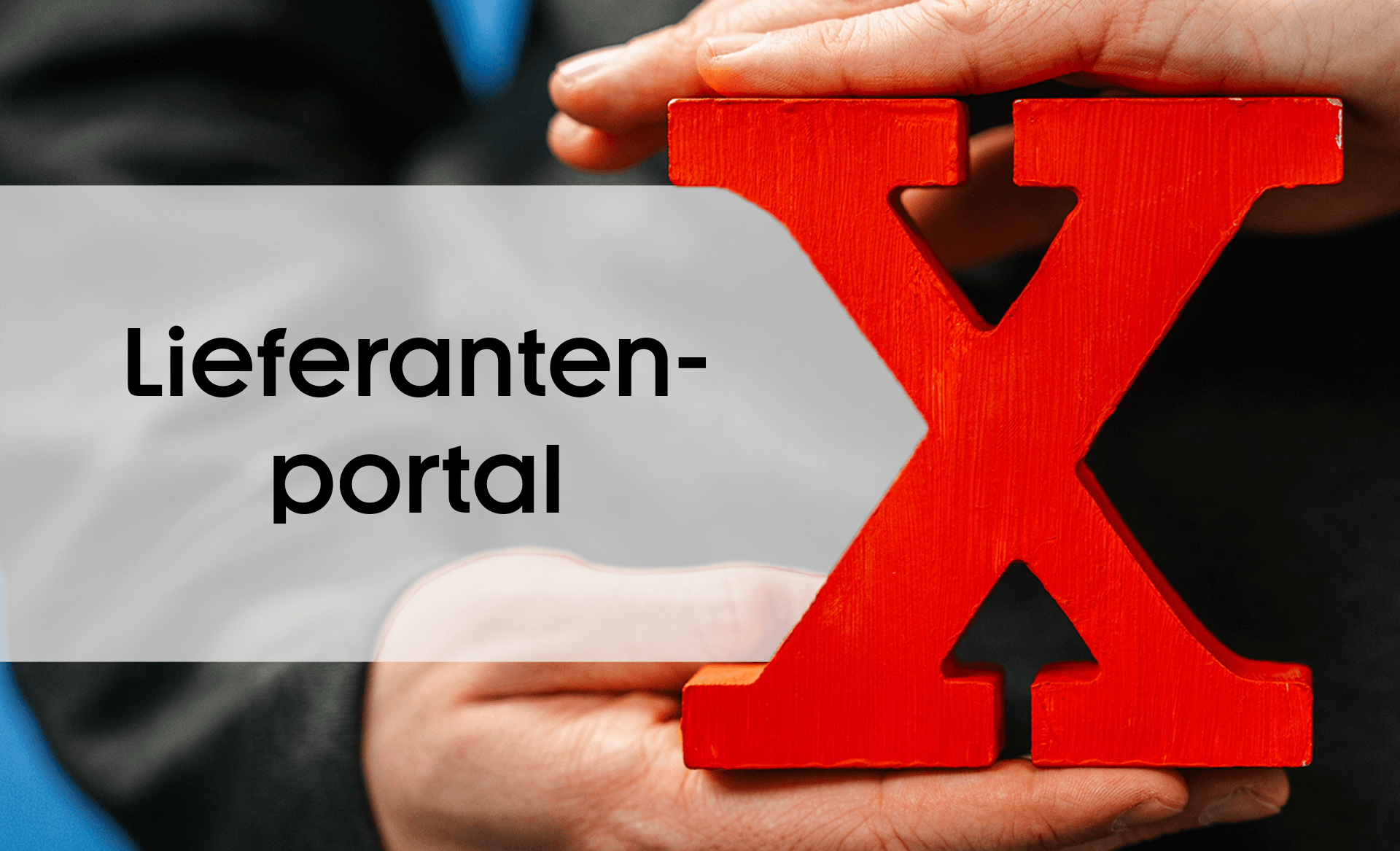Beitragsbild zum NEXIpedia-Glossarbeitrag: Text "Lieferantenportal" neben rotem X