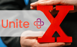 Beitragsbild zum NEXIpedia-Glossarbeitrag: Mercateo Unite Logo neben rotem X