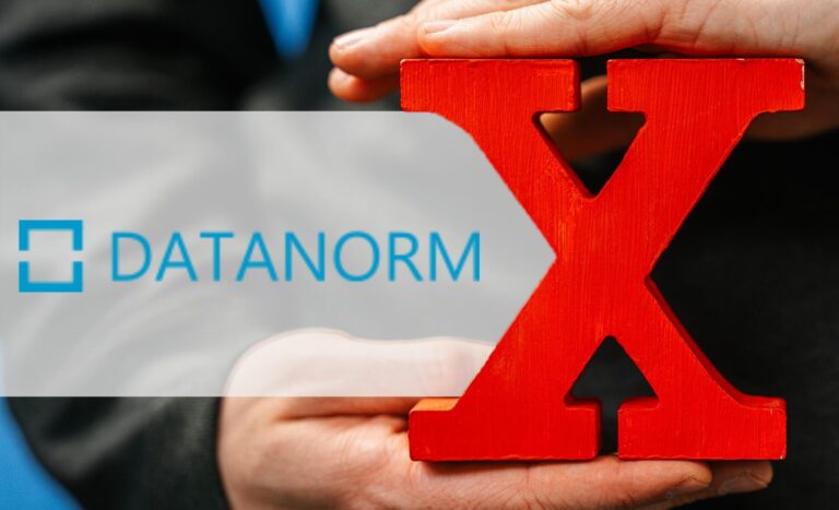 Beitragsbild zum NEXIpedia-Glossarbeitrag: DATANORM neben rotem X