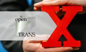 Beitragsbild zum NEXIpedia-Glossarbeitrag: openTRANS neben rotem X