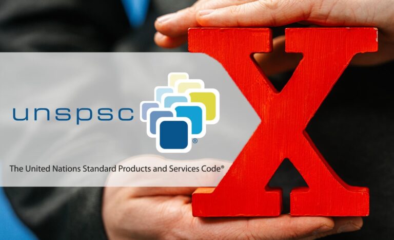 Beitragsbild zum NEXIpedia-Glossarbeitrag zu UNSPSC + rotes X