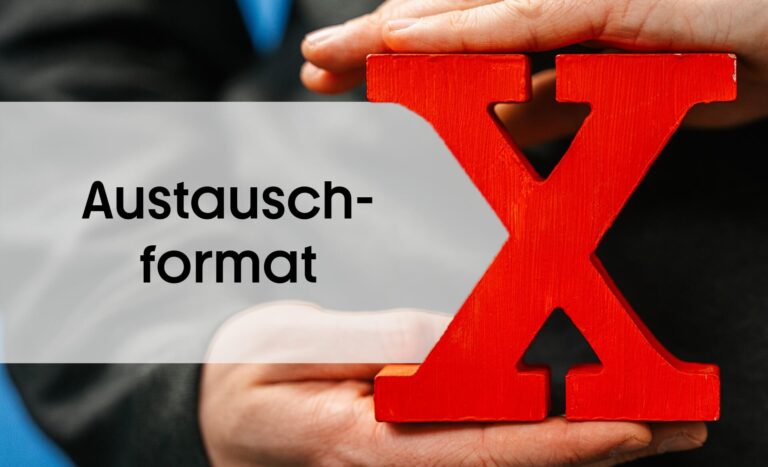 Beitragsbild zum NEXIpedia-Glossarbeitrag: Austauschformat neben rotem X