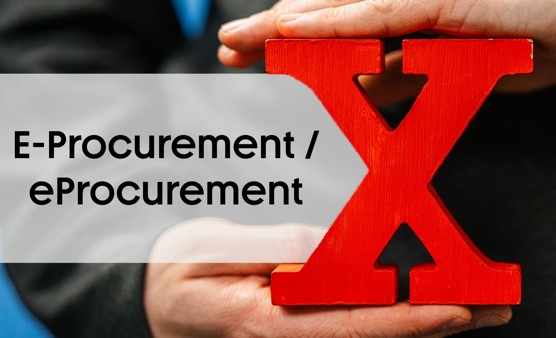 Beitragsbild zum NEXIpedia-Glossarbeitrag: E-Procurement neben rotem X