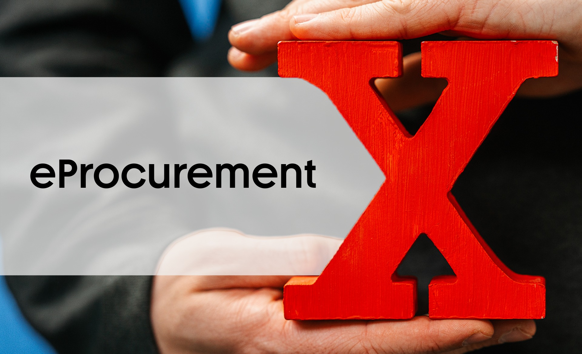 Beitragsbild zum NEXIpedia-Glossarbeitrag: eProcurement neben rotem X