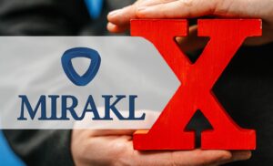 Beitragsbild zum NEXIpedia-Glossarbeitrag: Text "Mirakl Logo" neben rotem X