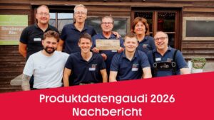 Gruppenbild Produktdatengaudi 2026 der Almöhis von nexoma und valantic
