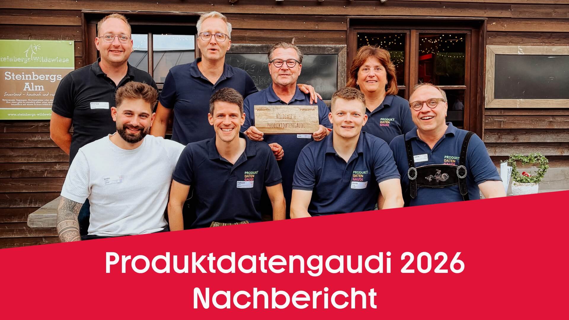 Gruppenbild Produktdatengaudi 2026 der Almöhis von nexoma und valantic